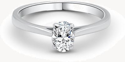 Platinum Oval Cut Diamond Ring 0.41ct E Vs1 Ex Ex J60440