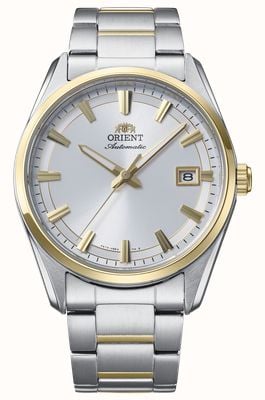 Orient Data Stretto (38,5 mm) biała tarcza / dwukolorowa bransoleta ze stali nierdzewnej RA-AC0R01S30B