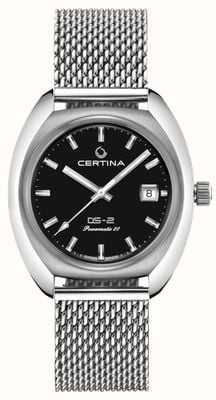 Certina Ds-2 Powermatic 80 schwarzes Ziffernblatt Mesh C0244071105100
