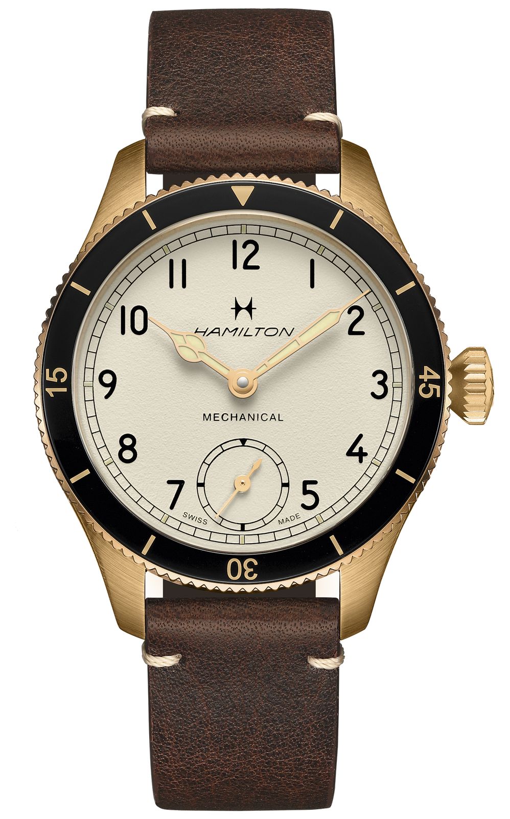 Hamilton pilote d'aviation kaki Pioneer mÃ©canique ( montre