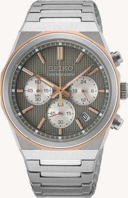 Seiko Essential Time Chronograph (40mm) Grey Dial / Stainless Steel Bracelet HGK002P1