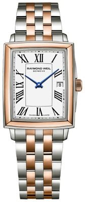 Raymond Weil Toccata Quarzuhr (22 mm), weißes Zifferblatt / zweifarbiges Edelstahlarmband 5925-SP5-00300