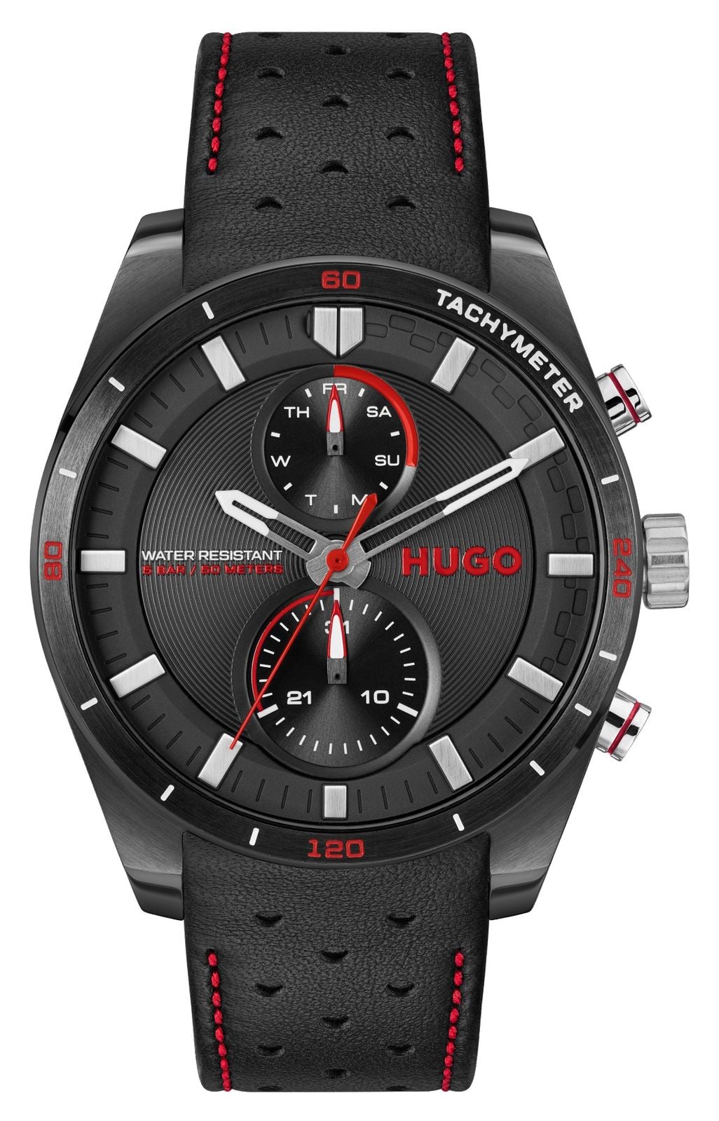 HUGO homme #fast (44 mm) cadran noir / bracelet en montre
