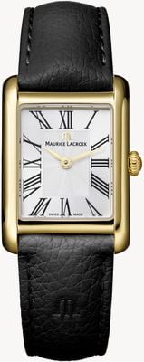 Maurice Lacroix フィアバ スクエア (24mm) シルバー サンブラッシュ仕上げ「フリニケ」文字盤 / ブラックレザーストラップ FA1205-PVY01-110-2