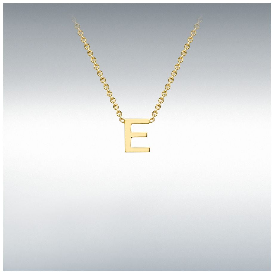 James Moore & Co 9ct Yellow Gold Fine Initial Necklace E 1. Jewellery