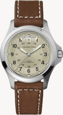 Hamilton Khaki field king automatique (40 mm) cadran beige / bracelet cuir marron H64455523