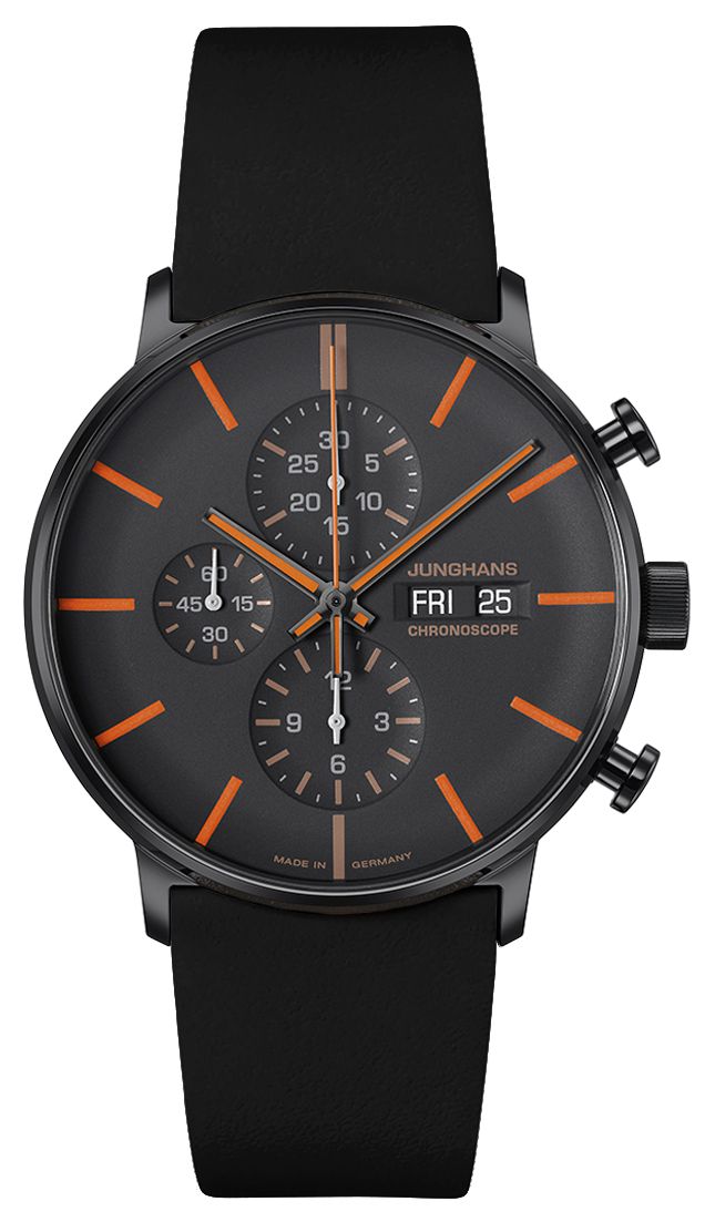 Junghans FORM A Chronoscope (43mm) Black & Orange Dial / Watch