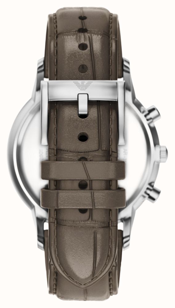 Emporio Armani Quartz Chronograph (43mm) Brown Sunray Dial / Brown Leather Strap AR11821 - альтернативный вид 3