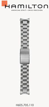 Hamilton Straps Bracelet en acier inoxydable Khaki Field - 22 mm pour Khaki Field 42 mm h705450, h706050 (bracelet seul) H695705110