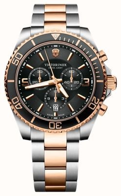 Victorinox Maverick Chronograph (43mm) Black Dial / Two-Tone Stainless Steel Bracelet 241952