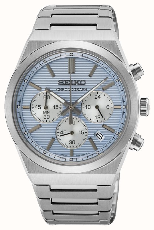 Seiko Essential Time Chronograph (40mm) Sky Blue Dial Stainless