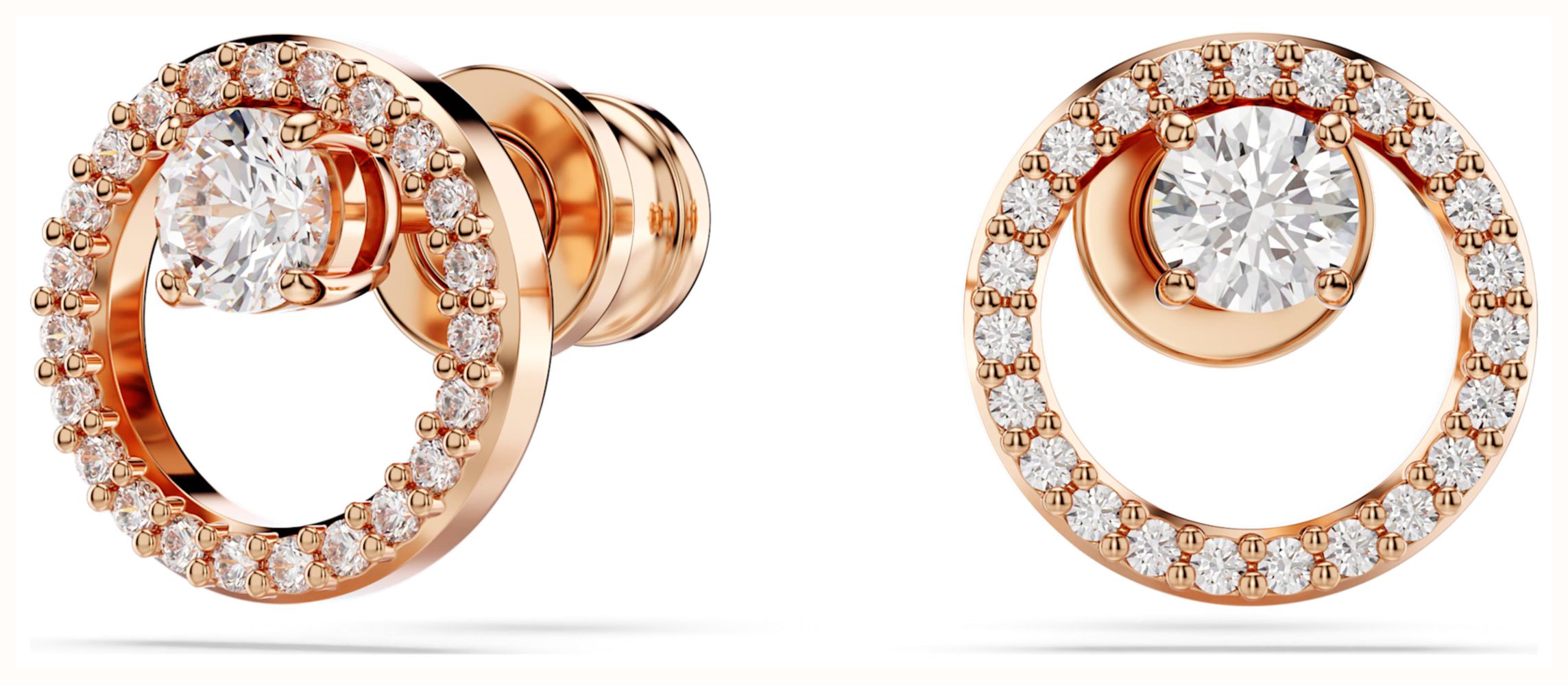 ピアス SWAROVSKI Constella rose gold stud earrings 5692263 Constella stud earrings, Round cut, White, Rose gold-tone