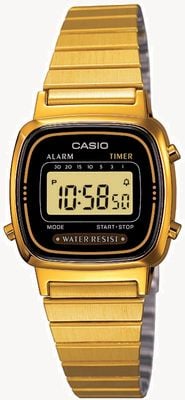 Casio Bracelet digital femme plaqué or rétro LA670WEGA-1EF