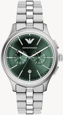 Emporio Armani Dario Chronograph (42mm) Green Dial / Stainless Steel Bracelet AR11746