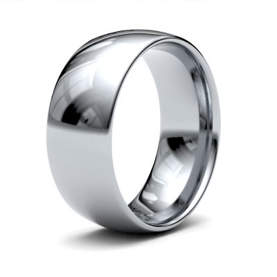 James Moore Wedding Rings | 18ct White Gold | 8mm | Light | Traditional Court | AG_8LLC-18W