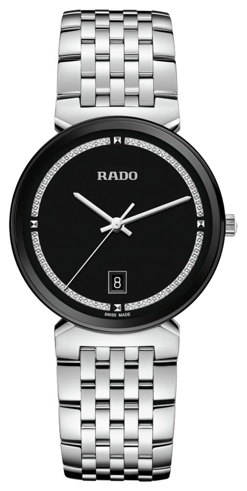 RADO Florence 38mm Black Glitter Dial Stainless Steel Bracelet R48912163 James Moore Co. Jewellers of Distinction Since 1997 in Kenilworth Warwickshire