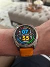 Customer picture of Garmin Fenix 8 51mm AMOLED Sapphire Premium Multisport GPS Smartwatch Titanium with Spark Orange 010-02905-11