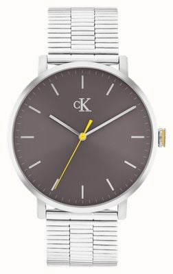 Calvin Klein CK Real Three-Zeiger Quarz (42 mm) graues Zifferblatt / Edelstahlarmband 25200547