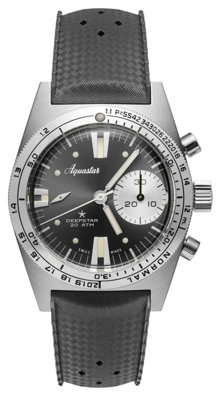 Aquastar Deepstar Automatic Chronograph 39mm Steel Grey Watch