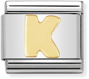 Nomination Classic Letter K 18ct Gold & Steel Charm 030101/11