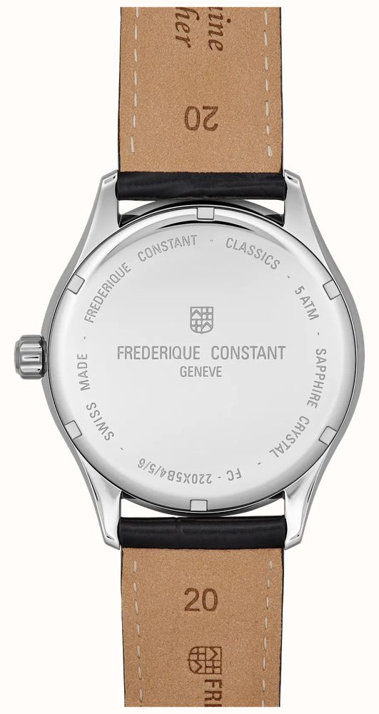 Frederique Constant Classics Quartz Date (40mm) Cream Clous de Paris Guilloché / Black Leather Strap FC-220CR5B6 - альтернативный вид 3