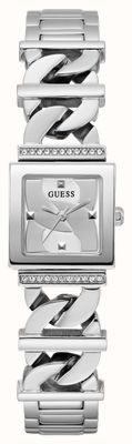 Guess Runaway-Damenuhr (20,8 mm) mit silbernem Zifferblatt und Edelstahlarmband GW0603L1