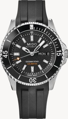 MIDO Ocean Star 200 Automatik (41mm) strukturiertes schwarzes Zifferblatt / schwarzes Gummiarmband Uhr M0269301705100