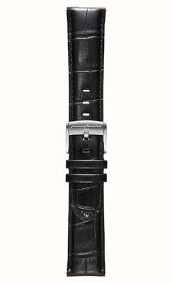 Pininfarina by Globics Genuine Italian Leather 22mm Quick Release Strap Only - Black Leather / Stainless Steel Buckle PB071