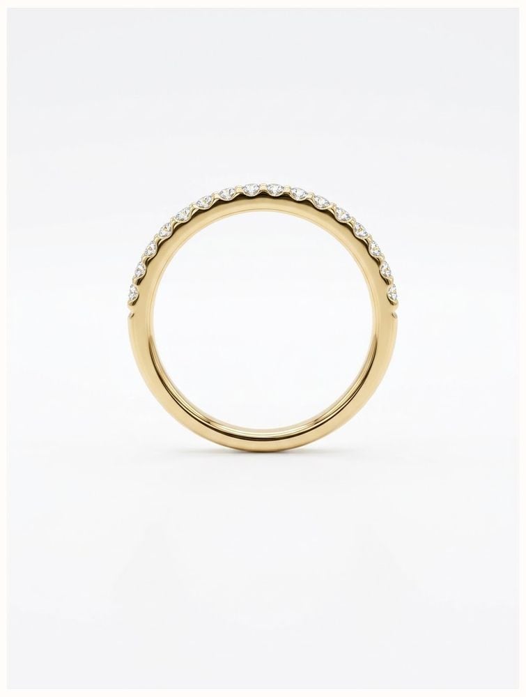 0.25ct Round Brilliant Natural Diamond 9ct Yellow Gold Half Eternity Ring HET100112/Y - vista alternativa 3