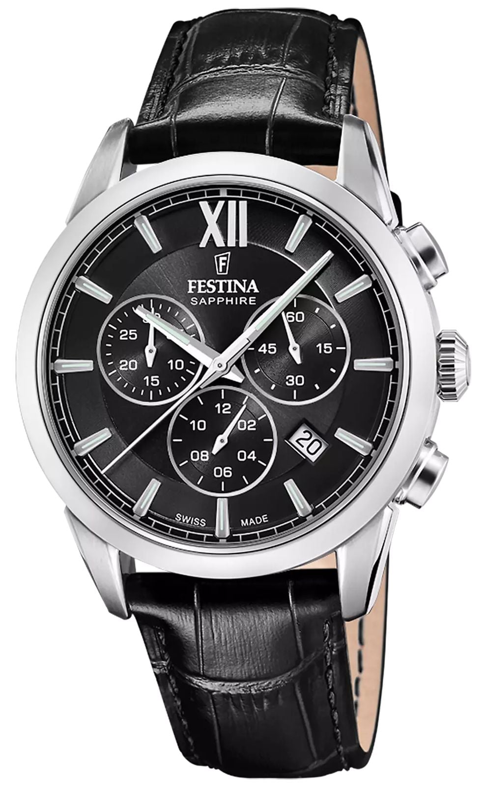 Festina Swiss Made Quartz Chronograph 41mm Black Dial  Watch