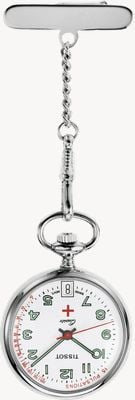 Tissot Anhänger Krankenschwester Taschenuhr (30,1mm) weißes Zifferblatt / Edelstahl T81722112