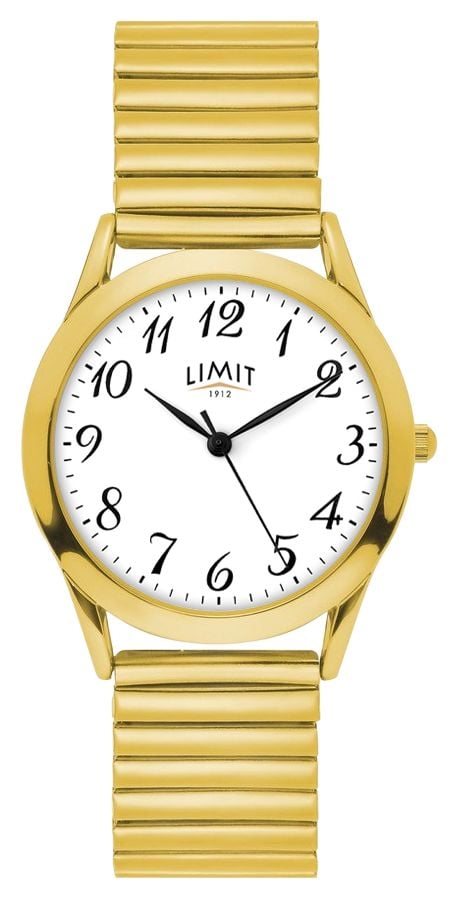 Limit Calssic 34mm White Dial  GoldToned Expandable Watch