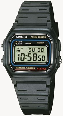Casio Herrenuhr mit Retro-Wecker und Chronograph W-59-1VQES