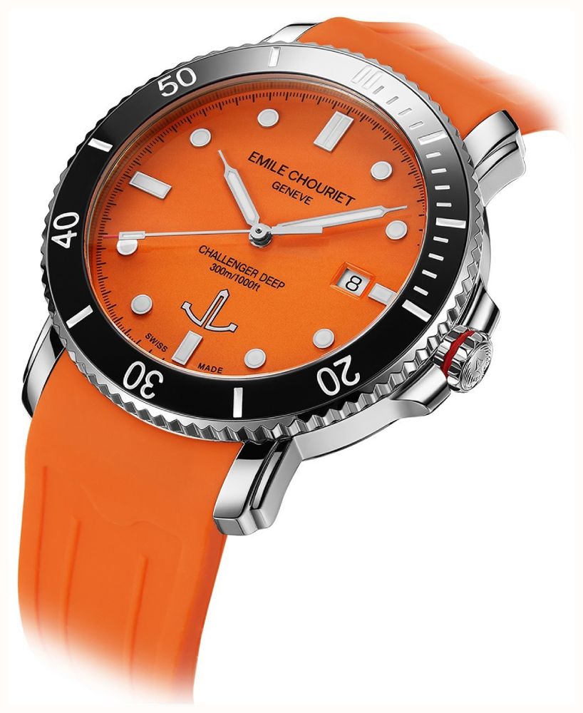 Emile Chouriet Challenger Deep Automatic (42.5mm) Orange Dial / Orange Silicone Strap 08.1169.G.6.AW.F3.8 - widok alternatywny 2