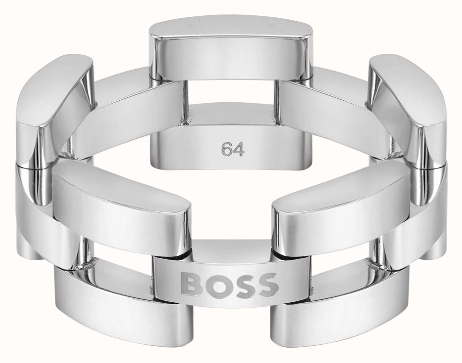 hugo boss mens silver ring
