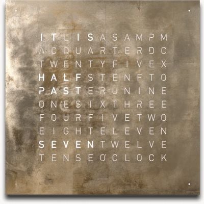 QLOCKTWO EARTH 45 CREATOR'S EDITION SILVER & GOLD (English) - White Lacquered QT4ENSG-UK