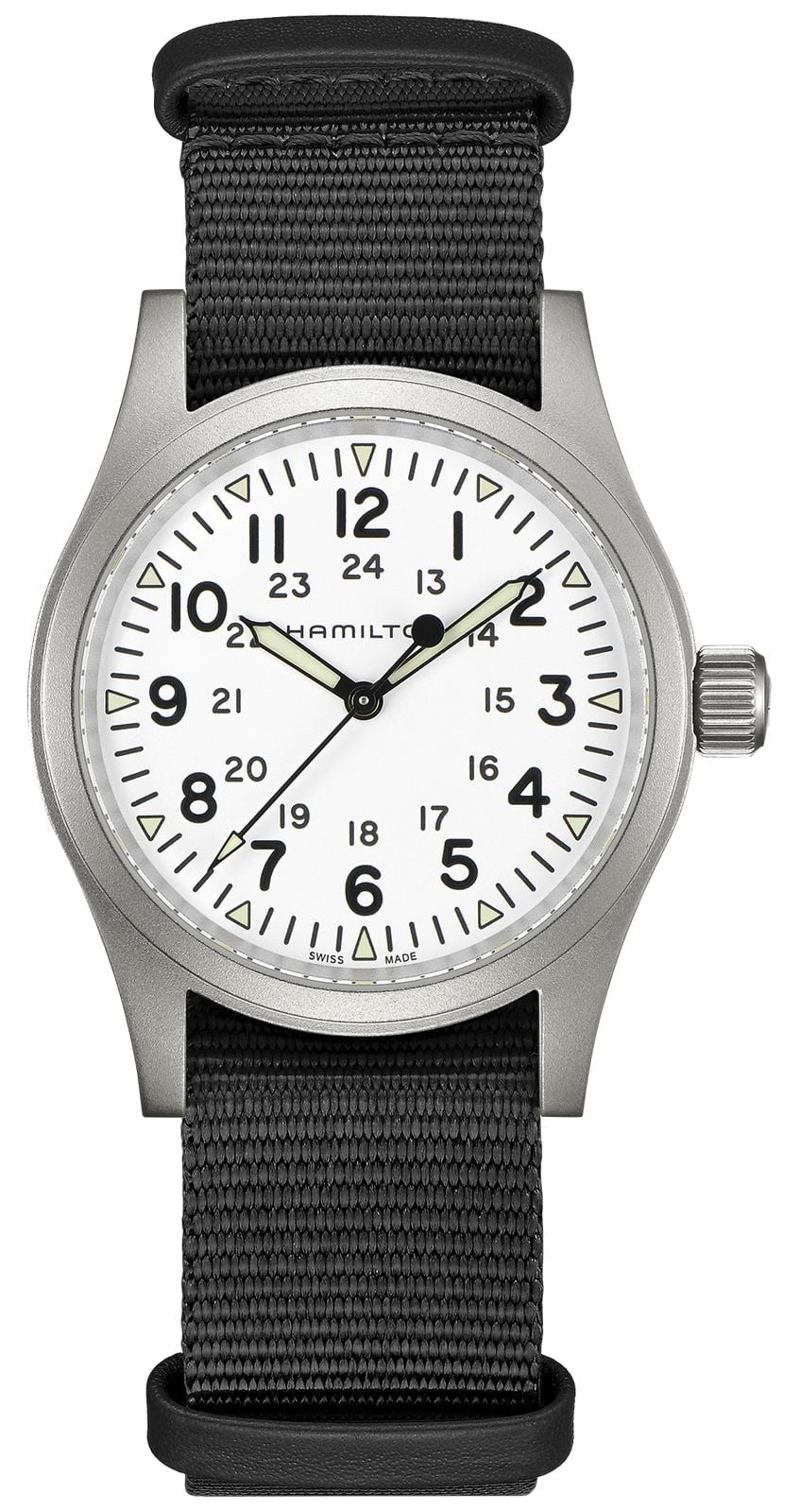 Hamilton MÃ©canique champ kaki (38 mm) cadran blanc / montre