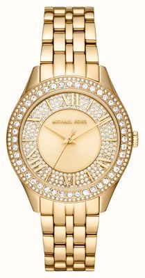 Michael Kors Harlowe feminino | mostrador de ouro | pulseira de aço inoxidável de ouro MK4709