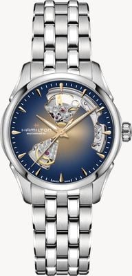 Hamilton Automatyczny zegarek Jazzmaster z otwartym sercem (36 mm) z brązowo-niebieską tarczą gradientową / bransoletą ze stali nierdzewnej H32215101
