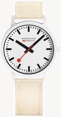Mondaine Essence 41mm | Off White Strap | White Dial MS1.41111.LT
