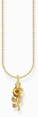 Thomas Sabo Rose Pendant Gold-Plated Sterling Silver Necklace  45cm KE2269-413-39-L45V