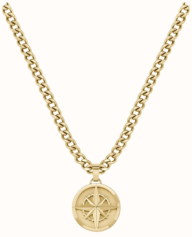Mens gold necklace with pendant discount