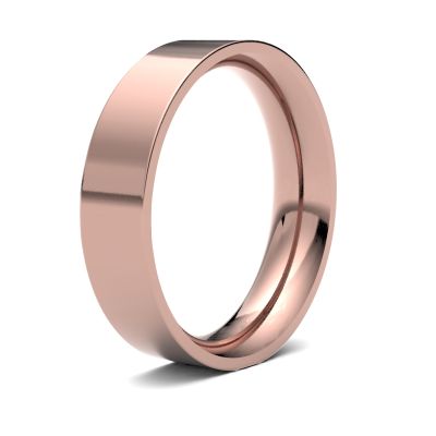 James Moore Wedding Rings | 9ct Rose Gold | 5mm | Heavy | Flat Court | AG_5GHE-9R