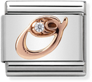 Nomination Classic Letter O 9ct Rose Gold & Steel Charm 430310/15