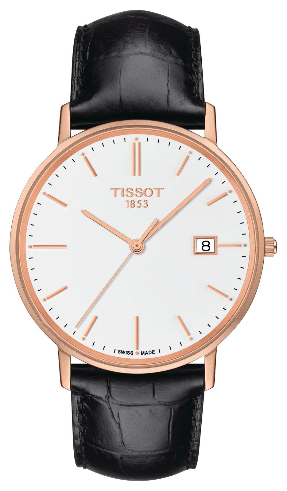 Tissot Ã  cadran blanc Goldrun en or rose 18 carats montre