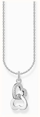 Thomas Sabo Intertwined Hearts White Zirconia Sterling Silver Pendant Necklace 45cm KE2267-051-14-L45V