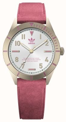 Adidas EDITION THREE | Silver Dial | Pink Leather Strap AOFH22509