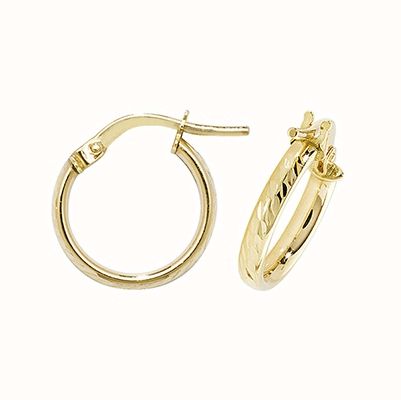 10mm 9ct gold hoop earrings discount