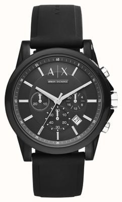 Armani Exchange Quadrante cronografo da uomo nero | cinturino in silicone nero AX1326