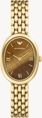 Emporio Armani Two-Hand Quartz (34mm) Brown Dial / Gold PVD Stainless Steel Bracelet AR11843